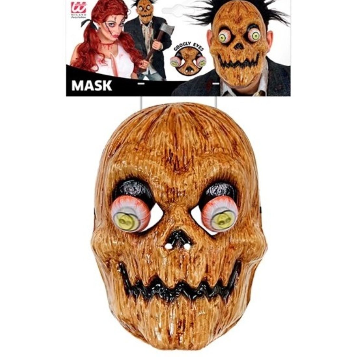 Widmann S.r.l. Verkleidungsmaske Maske Horror 'Kürbis mit Wackelaugen'