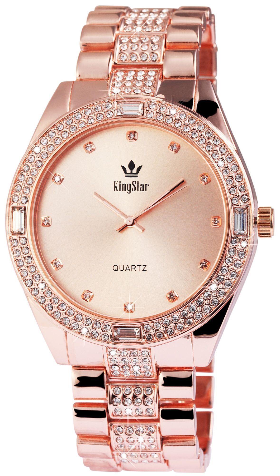 KingStar Quarzuhr KS0003 King Star Herrenuhr mit Metallarmband, Damenuhr Metall