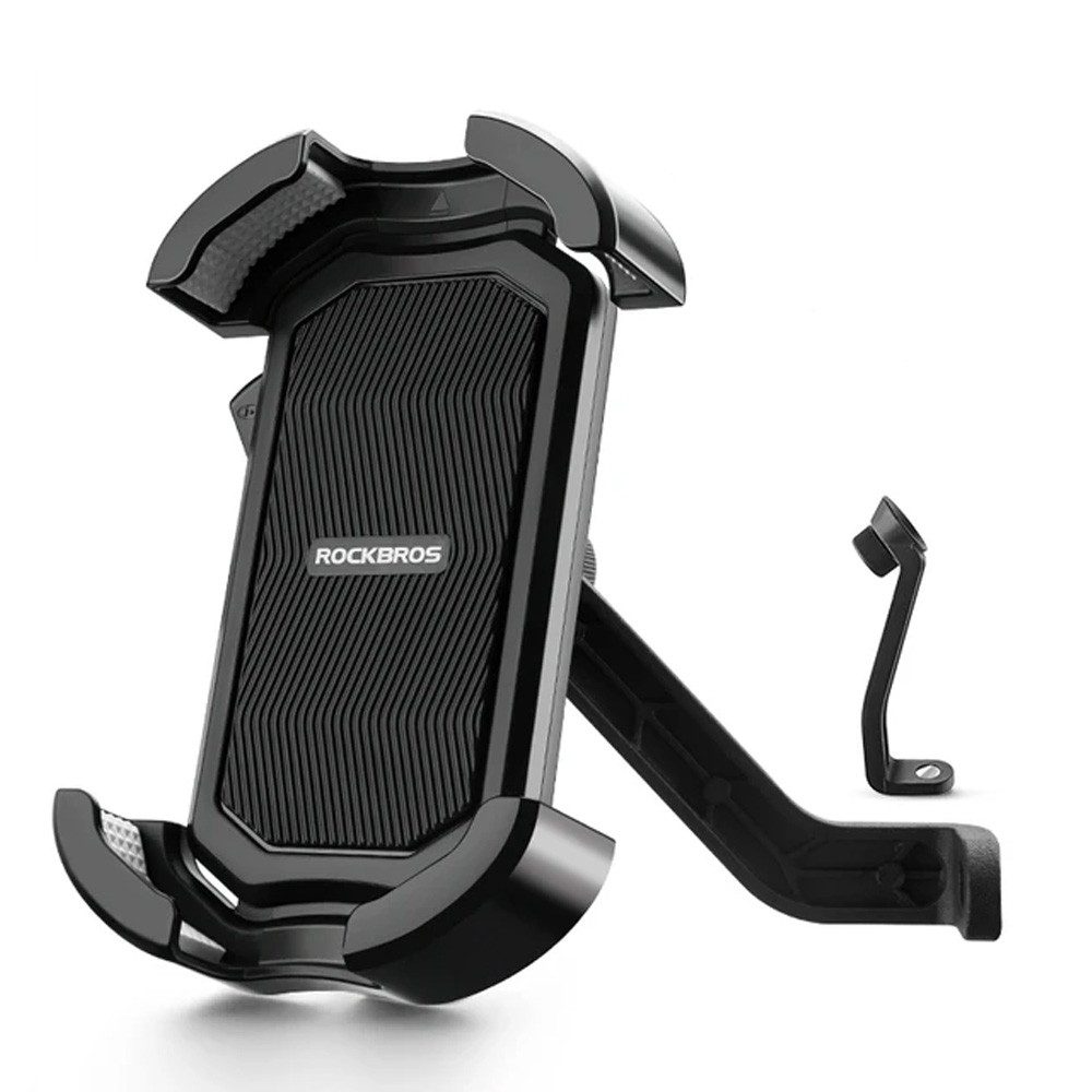 ROCKBROS Motorradspiegel Handyhalterung Lenkerhalterung Smartphonehalter (Spar-Set, 1-St., 4,7-6,8 Zoll stabil), Kugelgelenk, Schnellverschluss, 4,7-6,8 Zoll