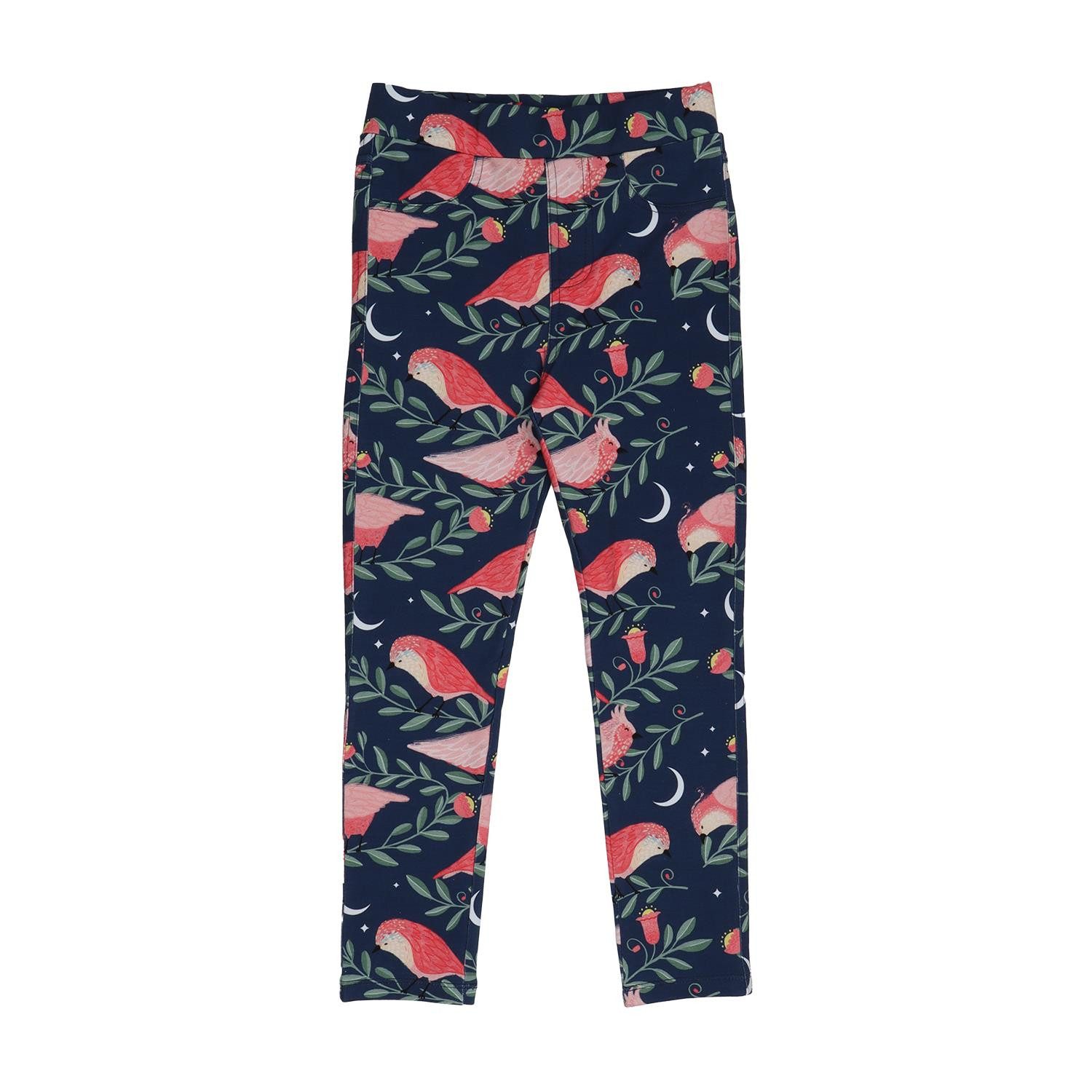 Sweatleggings Sweat-Leggings mit Pinky Birds Print aus Bio-Baumwolle