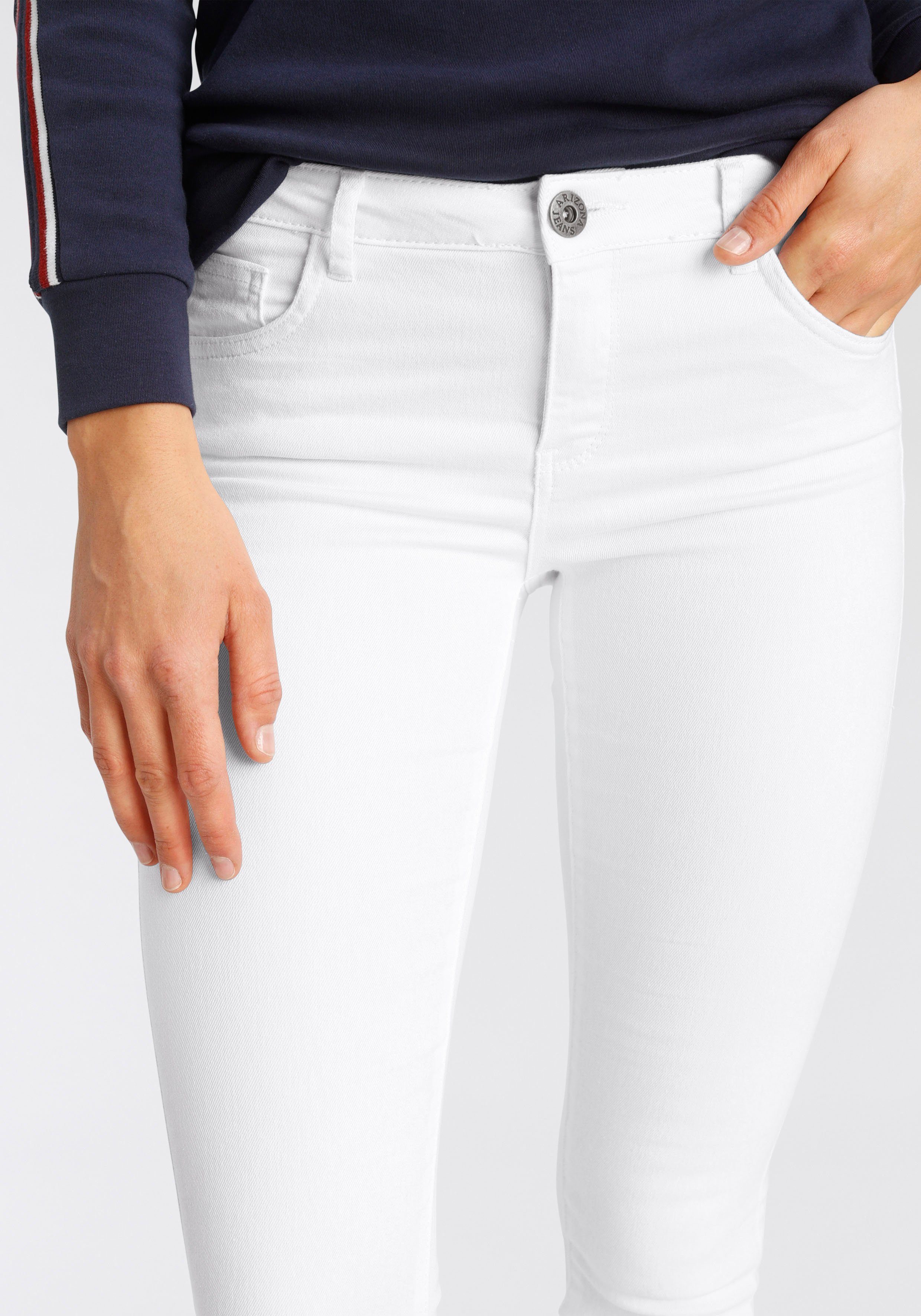 Waist Mid Skinny-fit-Jeans white Ultra-Stretch Arizona