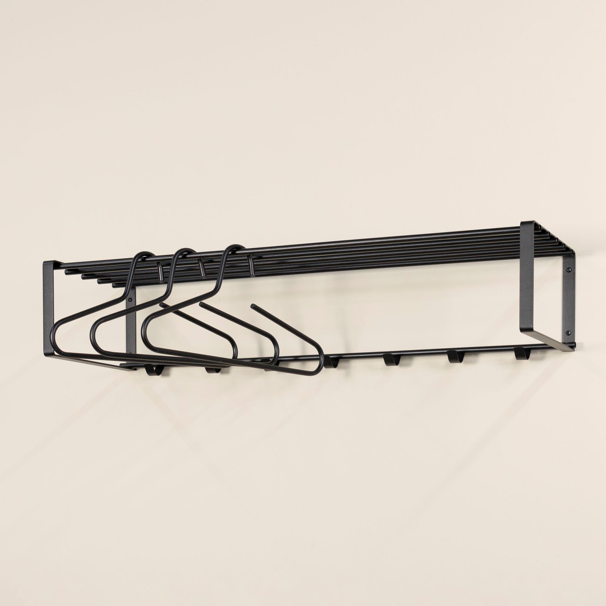 Spinder Design Шкафыleiste REX (1 St), Wandgarderobe aus Stahl mit Hutablage und 5 bzw. 7 Haken