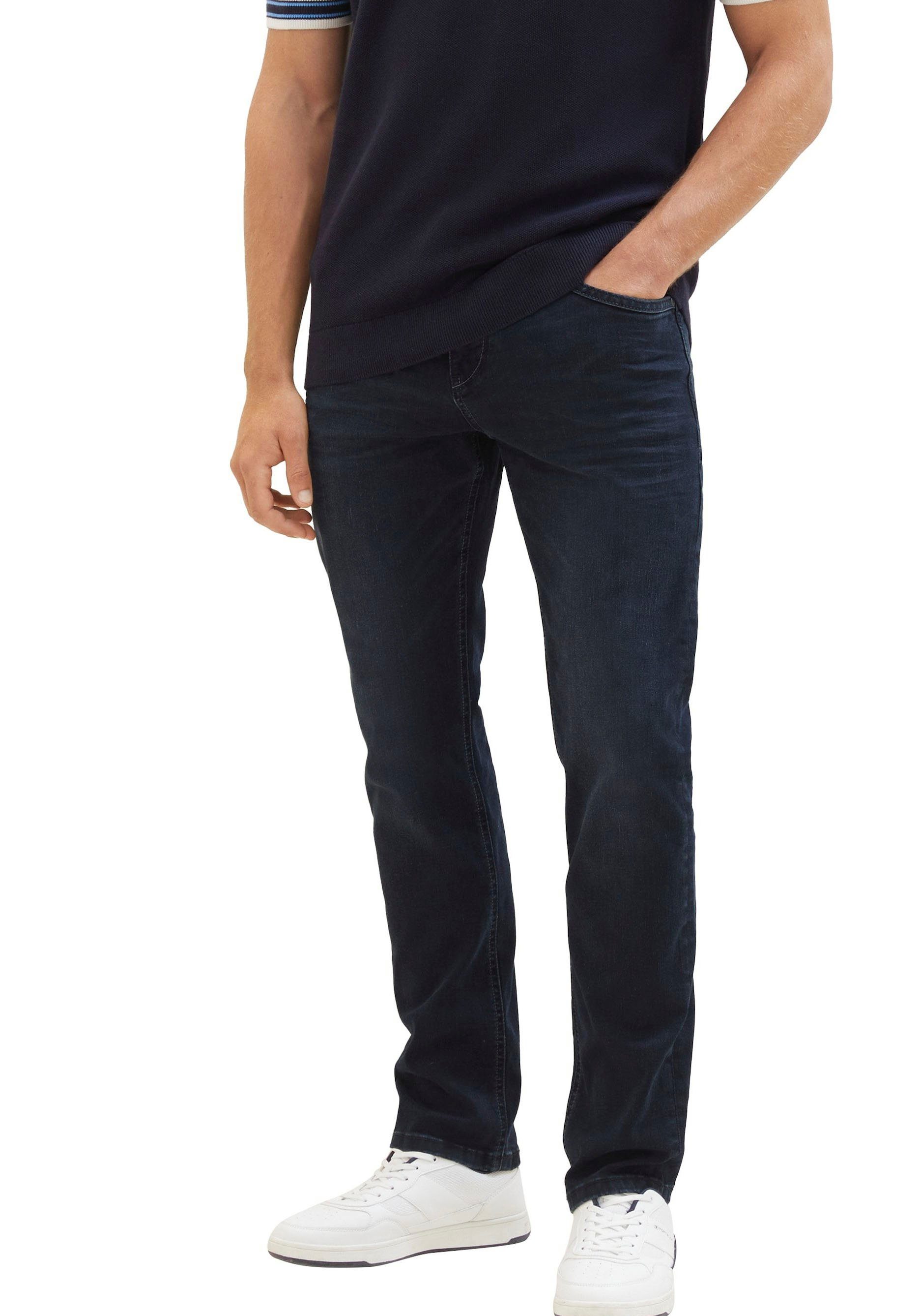 TOM TAILOR blue black mit Logostickerei Slim-fit-Jeans