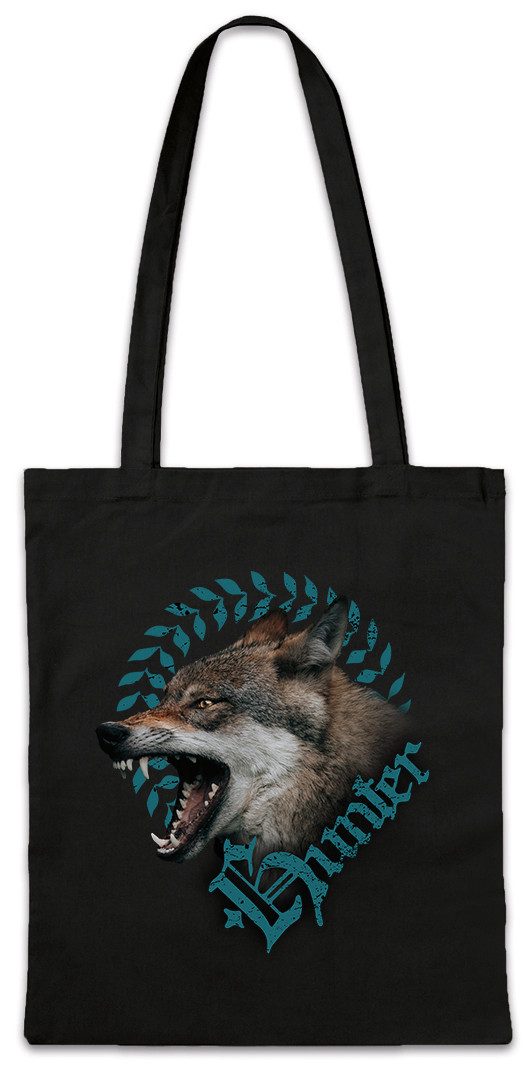 Beuteltasche Hunter Wolf Stofftasche Wölfe Lupo Hirsch Lupus Wolves Reh Jagd Jäger