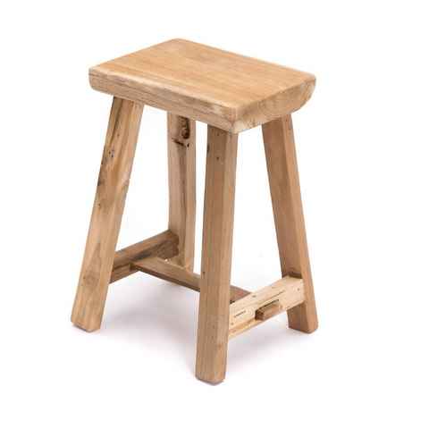 CREEDWOOD Hocker HOLZ HOCKER "SQUARE 30", Teakholz, 30 cm, Teak Schemel, Blumenhocker