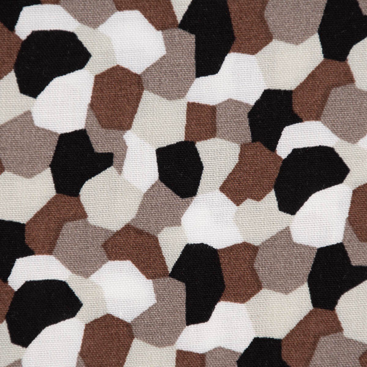 Stoff Bekleidungsstoff leichte Viskose grafische Punkte Kreise braun beige