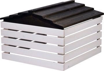 dobar Mähroboter-Garage, BxTxH: 78,5x74x52,5 cm, für Mähroboter, mit abnehmbarem Dach, weiß/schwarz
