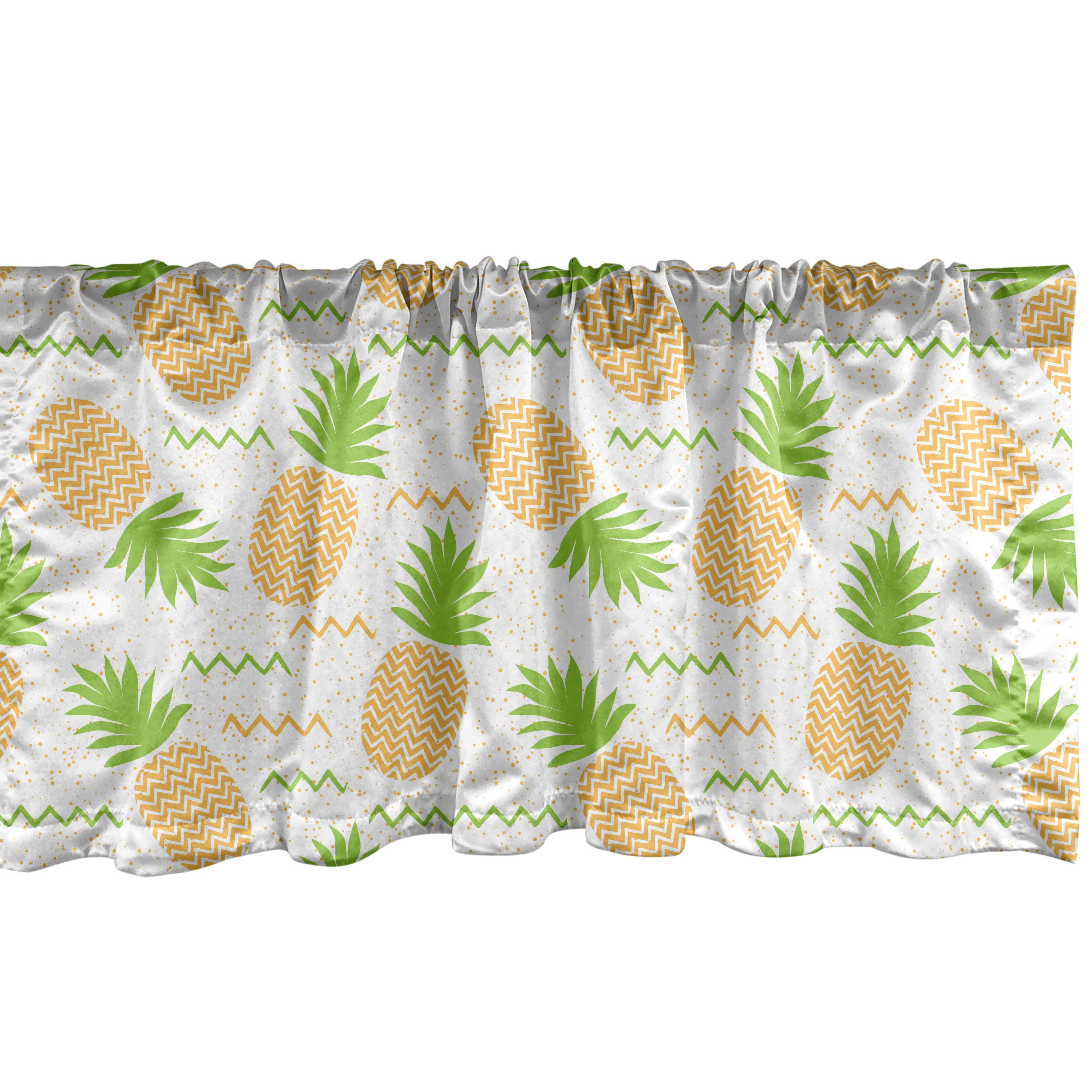 Scheibengardine Vorhang Volant für Küche Schlafzimmer Dekor mit Stangentasche, Abakuhaus, Microfaser, Tropisch Summer Fruits Arrangement