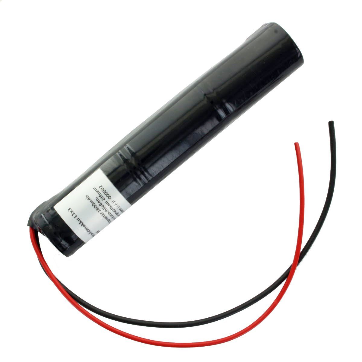 AccuCell Notleuchtenakku NiCd 3,6V 1800mAh L1x3 Sub-C mit 200mm Kabel einseiti Akku 1800 mAh (3,7 V)