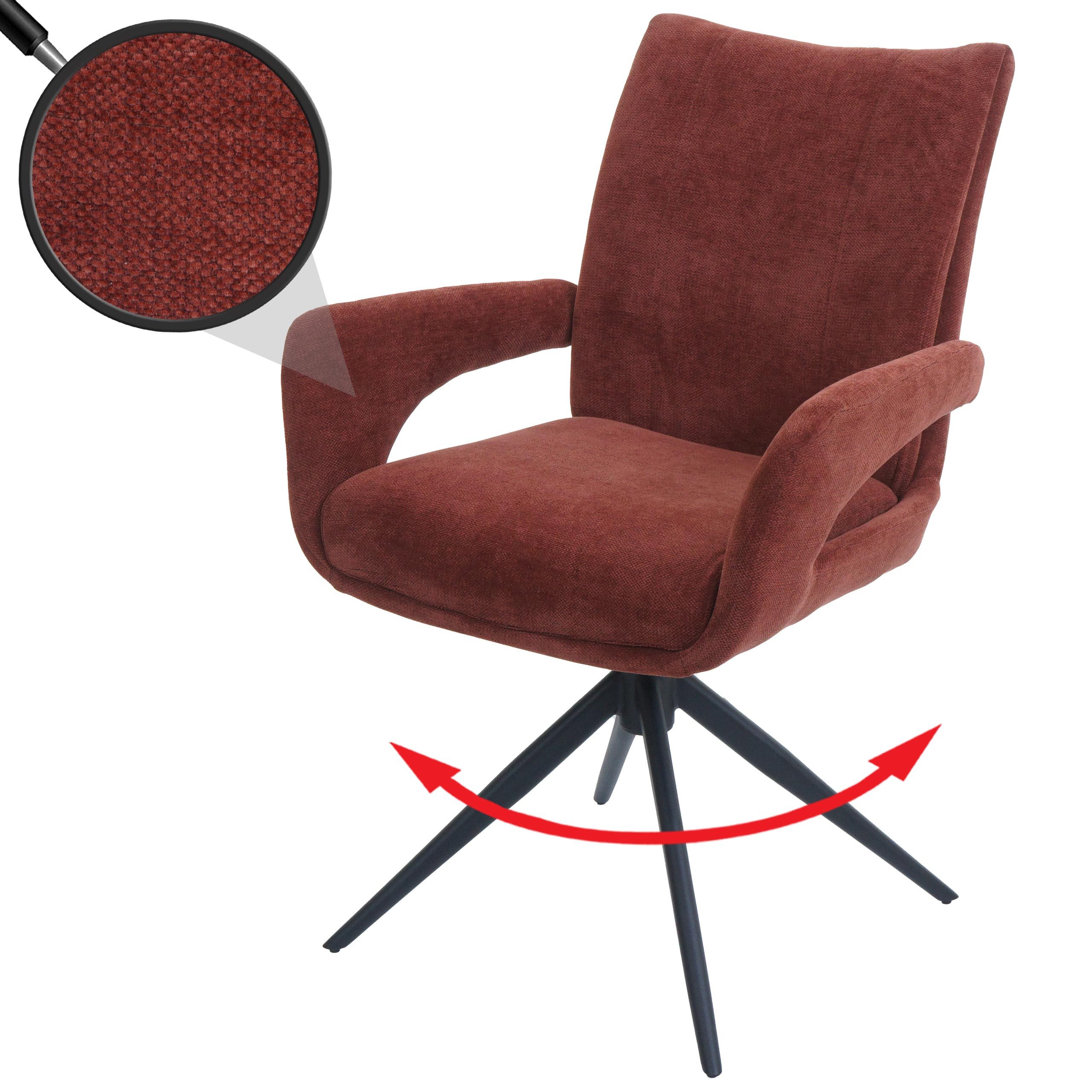 MCW Esszimmerstuhl MCW-O78 (1 St), Abgerundete Kanten, Moderner Chenille Stoffbezug, Mit Fußbodenschonern