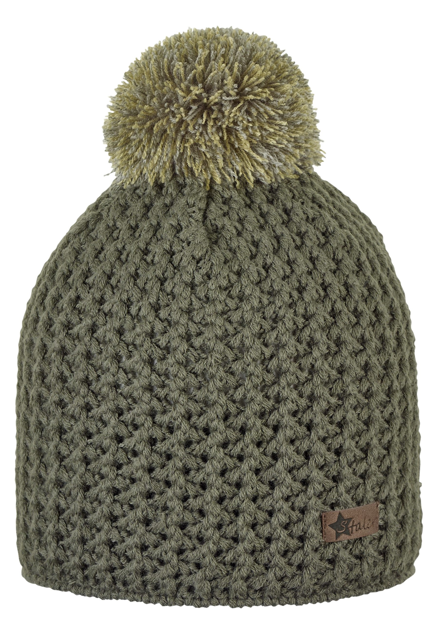 Sterntaler® Strickmütze Strickmütze (1-St) Mütze mit Pompon und coolem Zopf-Muster