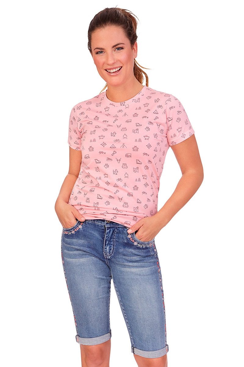 Piz Palü Outdoorbluse Wandershirt Damen - ANTDORF - perlrosa