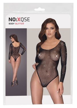 NO:XQSE Body Netz Body mit Schmucksteinen - schwarz (1-tlg) transparent
