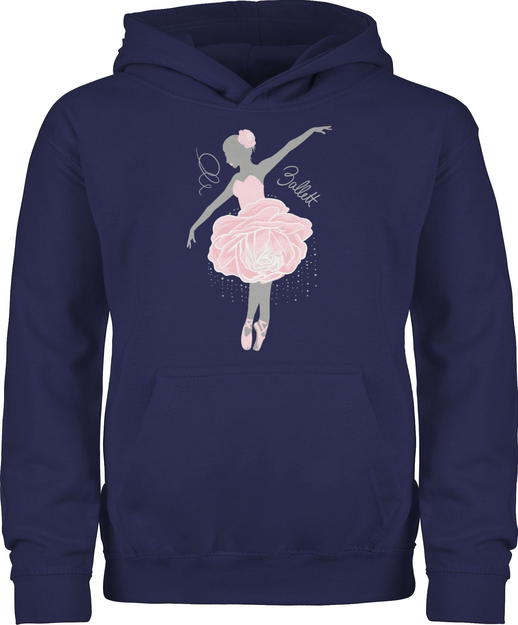 Shirtracer Hoodie Ballerina - grau/rosa Kinder Sport Kleidung 1 Navy Blau