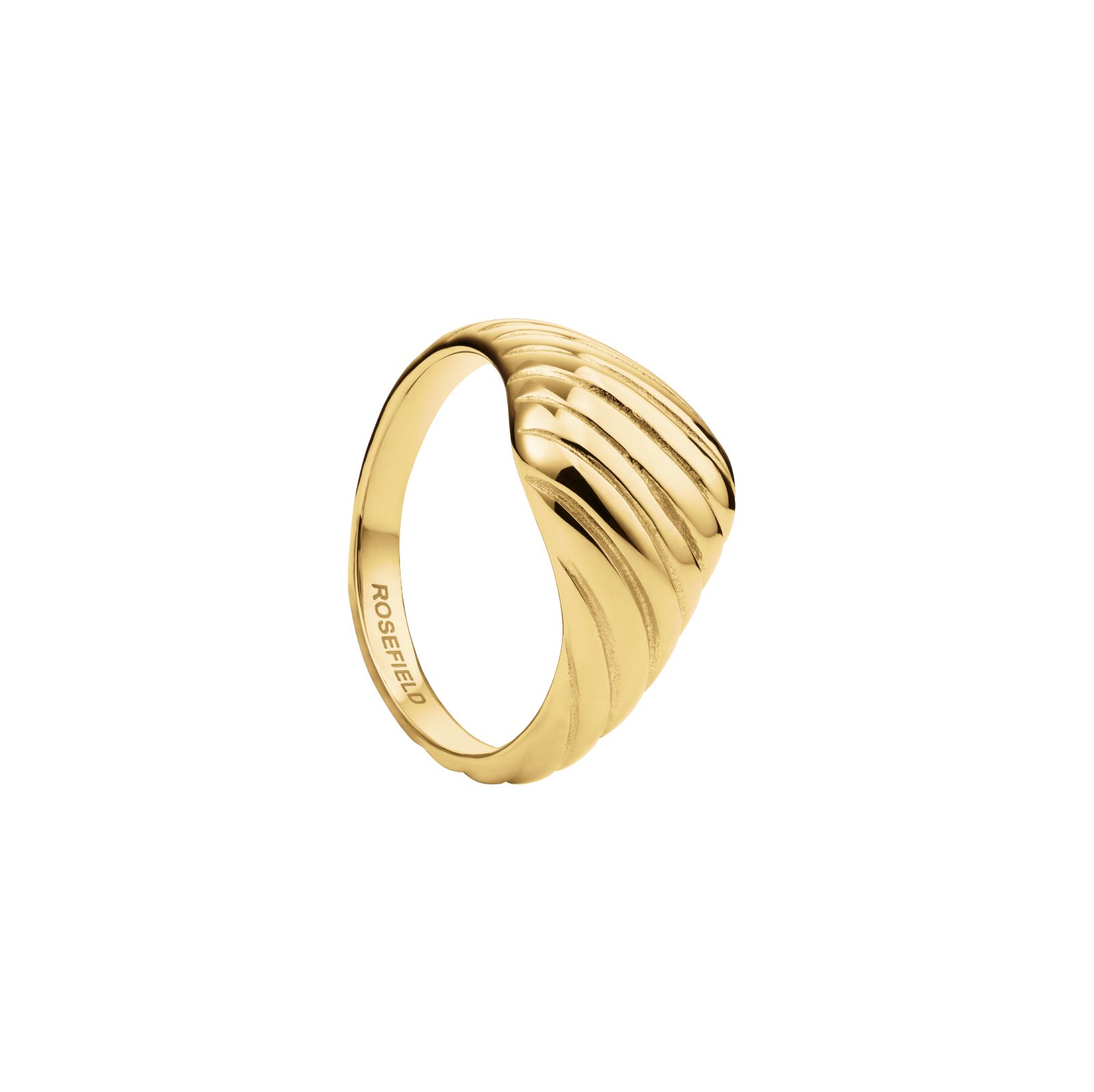 ROSEFIELD Fingerring ROSEFIELD Ring Geriffelt Größe 52 Goldfarben