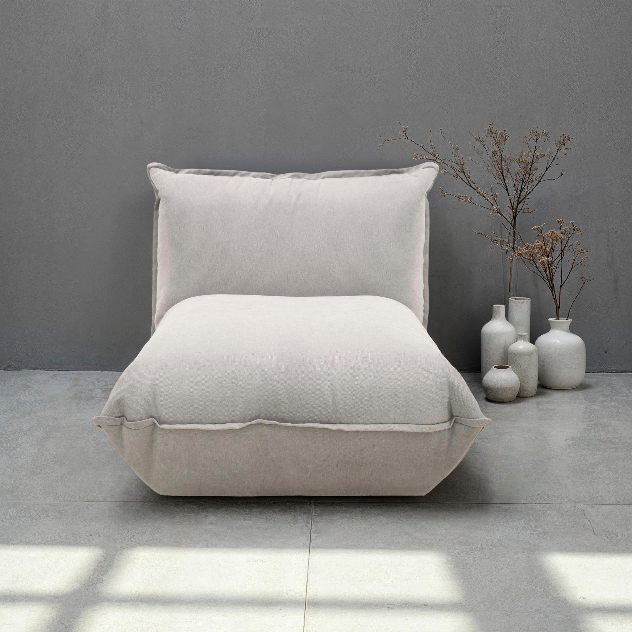 DOMO collection Sessel Nantes Loungesessel, Wohlfühlsessel mit 360° Drehfunktion, hochwertig gepolstert mit Federkern, Struktur weich, grau