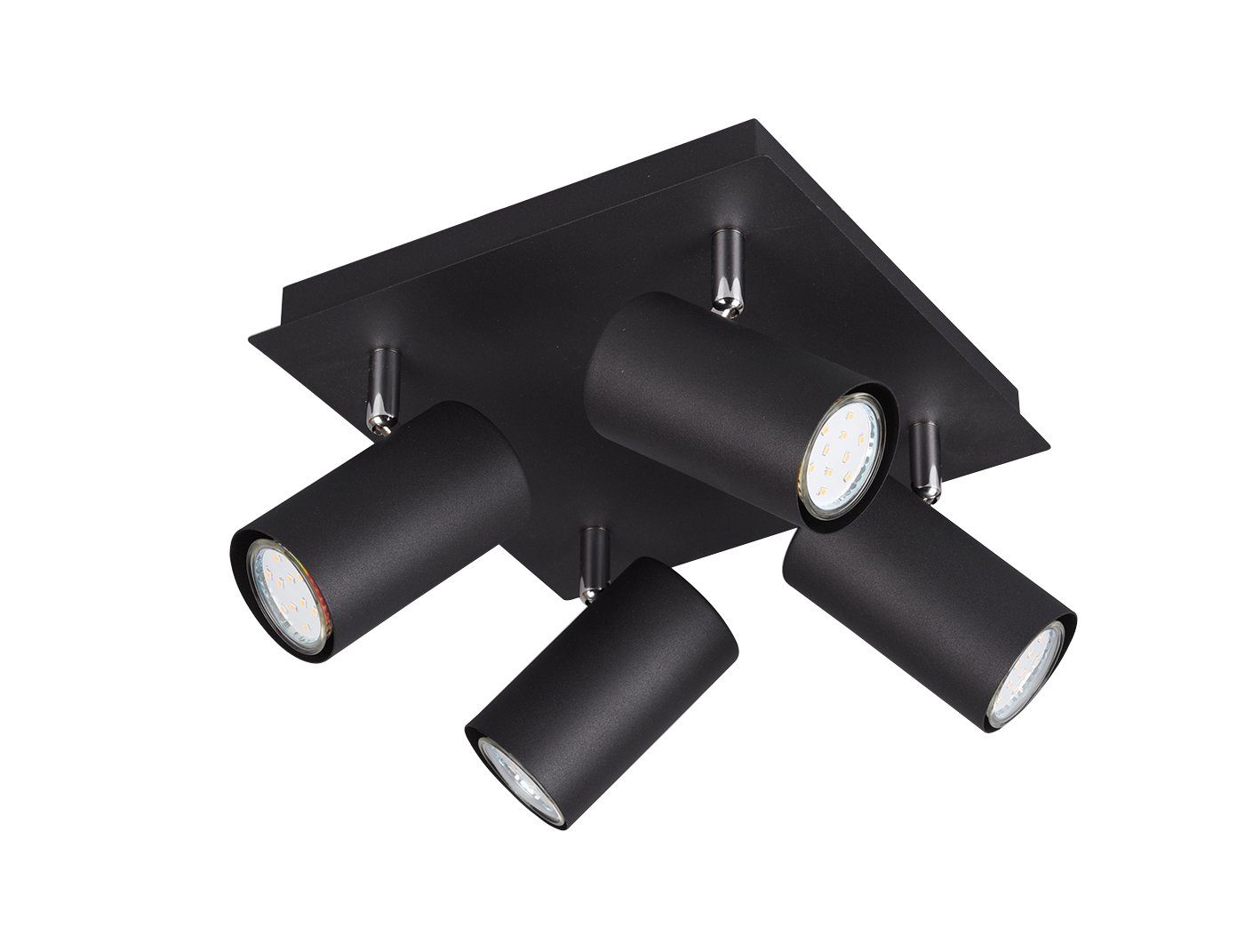 meineWunschleuchte LED Deckenstrahler, Schwarz Spotlampen Dimmfunktion, Decken-lampe Treppenhaus Ø24cm wechselbar, Warmweiß, minimalistisch matt innen, kleine LED