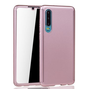 König Design Handyhülle Huawei P30, Huawei P30 Handyhülle 360 Grad Schutz Full Cover Rosa