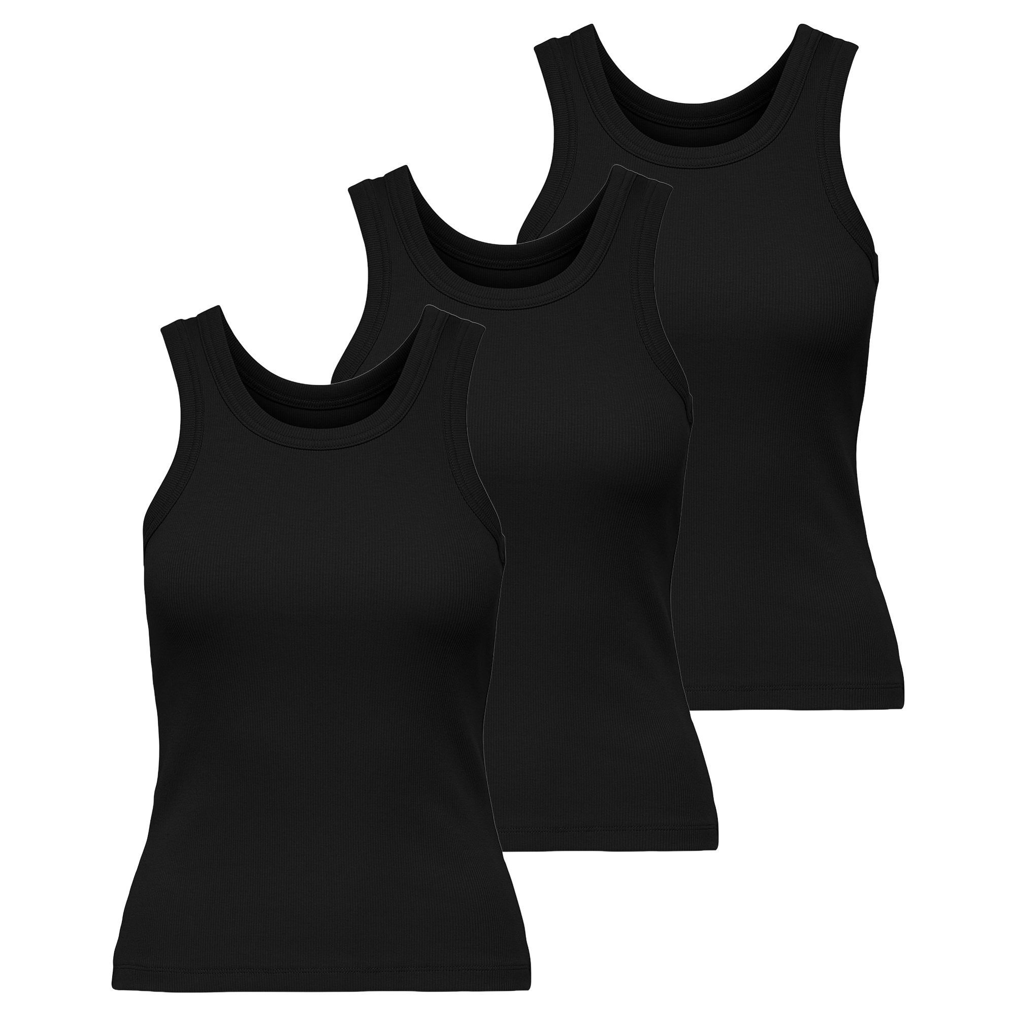 ONLY T-Shirt Damen T-Shirt 3er Pack Baumwollmischung (Packung, 3er Pack)