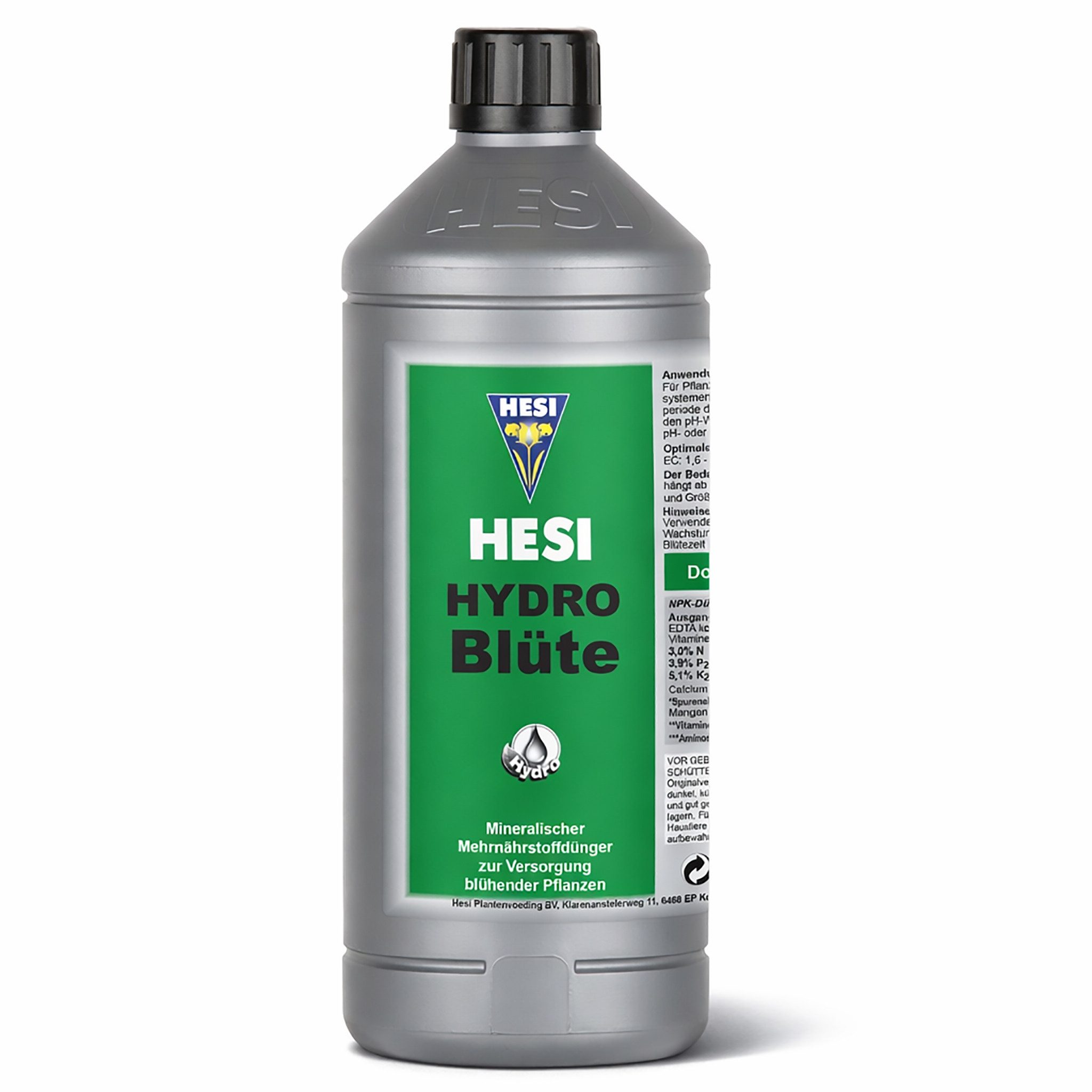 HESI Pflanzendünger HESI Hydro Blüte 1 Liter Grow Dünger Flüssigdünger für Hydrosubstrat, NPK 3-4-5, Mehrnährstoffversorgung