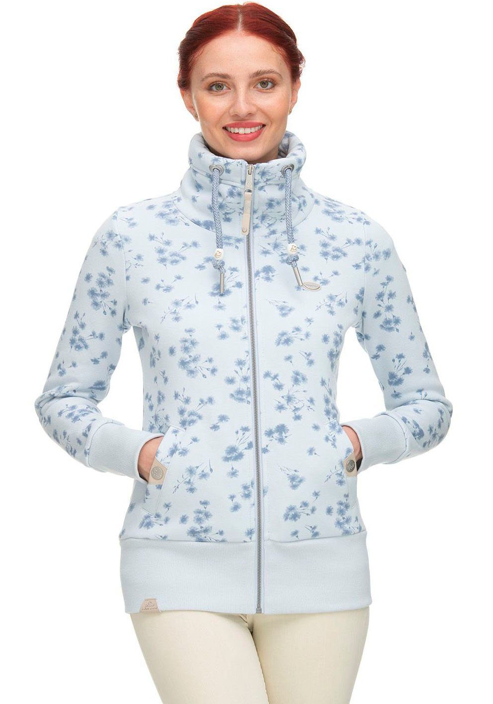 Sweatjacke mit Blümchendruck BLUETE Allover BLUE RYLIE LIGHT Ragwear ZIP