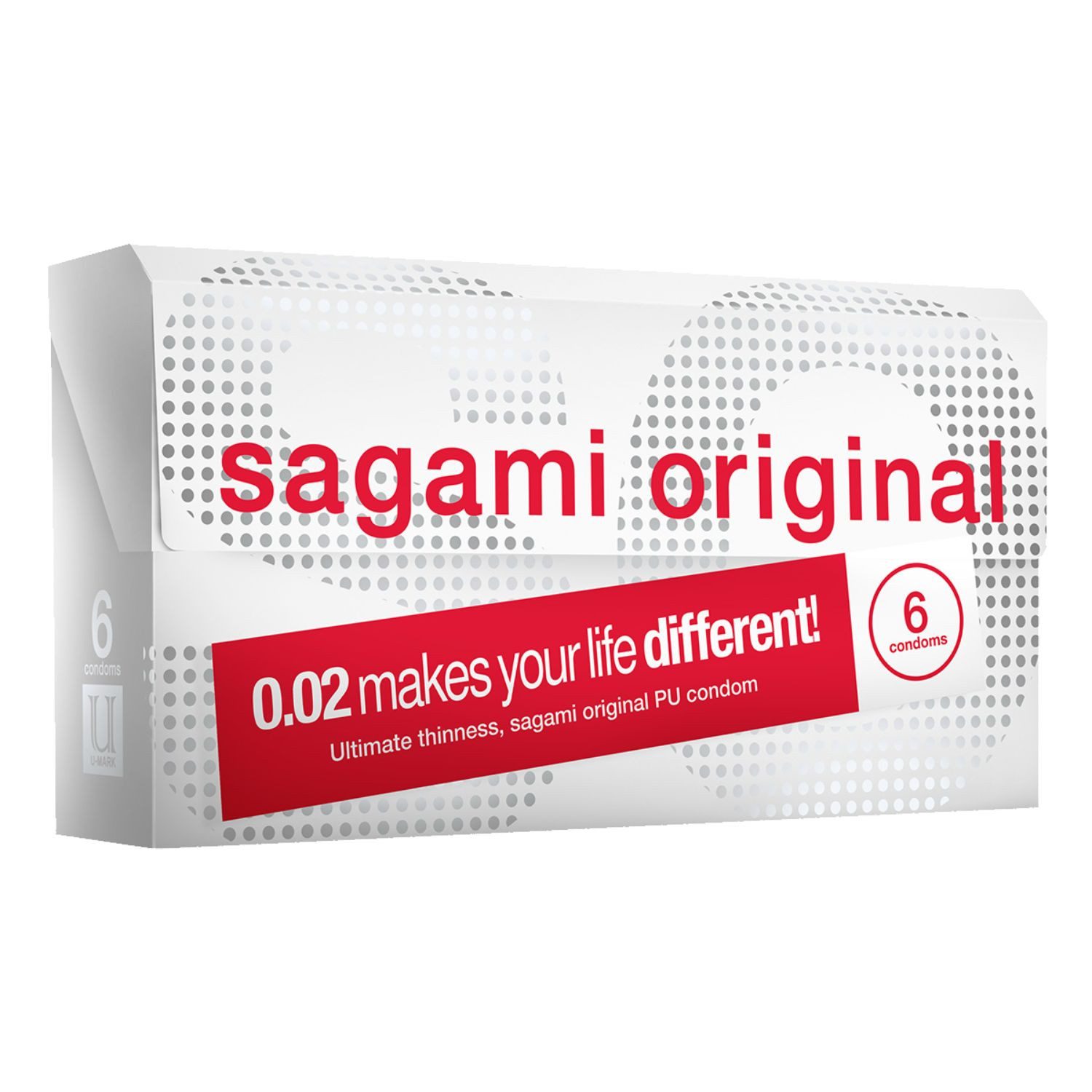 Sagami Einhand-Kondome ultradünne Kondome 0,02mm 6 Stück latexfrei Sagami, 6 St., ultradünn