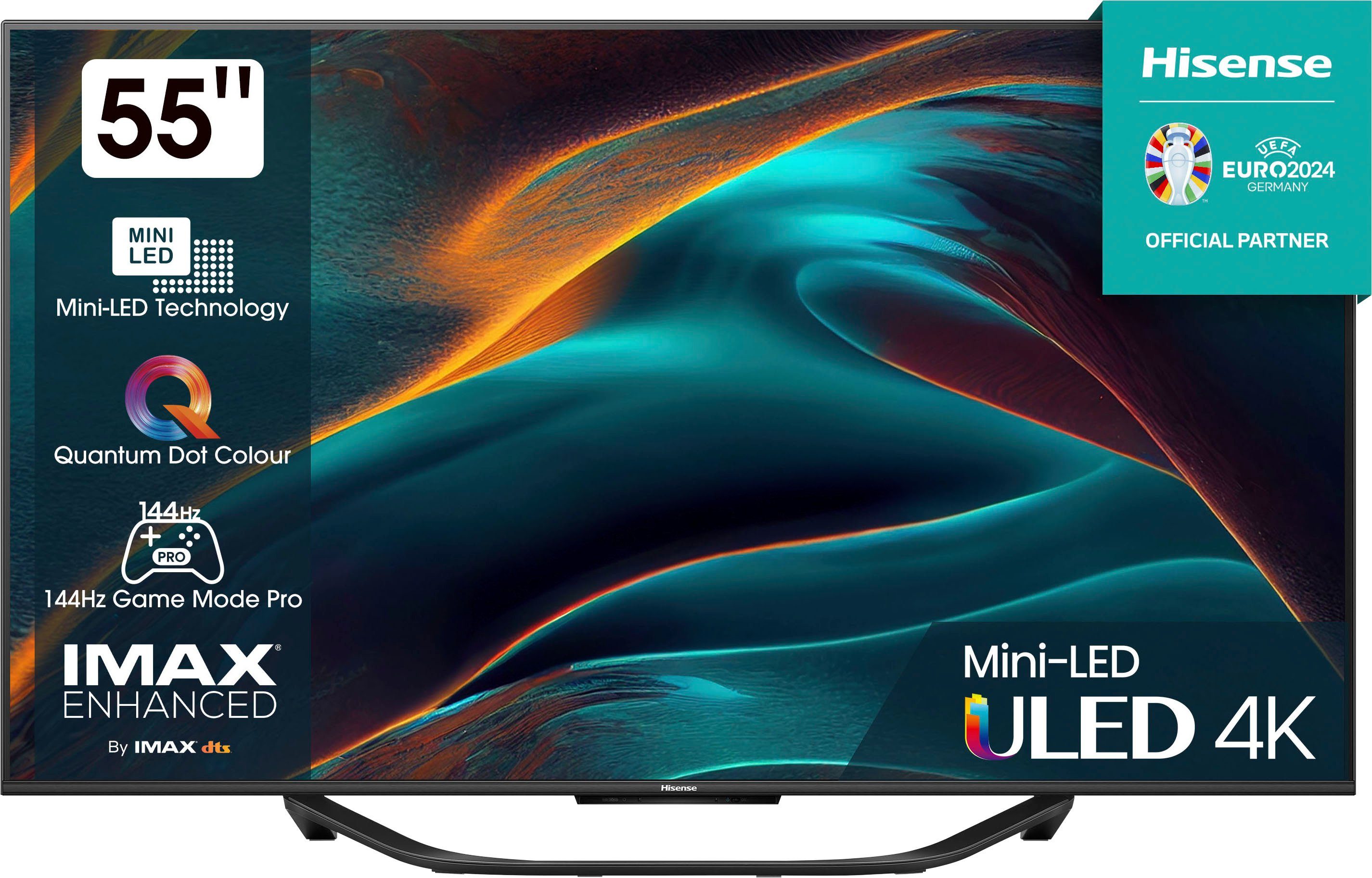 Hisense 55U7KQ Mini-LED-Fernseher (139 cm/55 Zoll, 4K Ultra HD, Smart-TV), Smart  TV, HbbTV, Netflix, Amazon Prime, Spotify, HDR10+, Dolby Vision