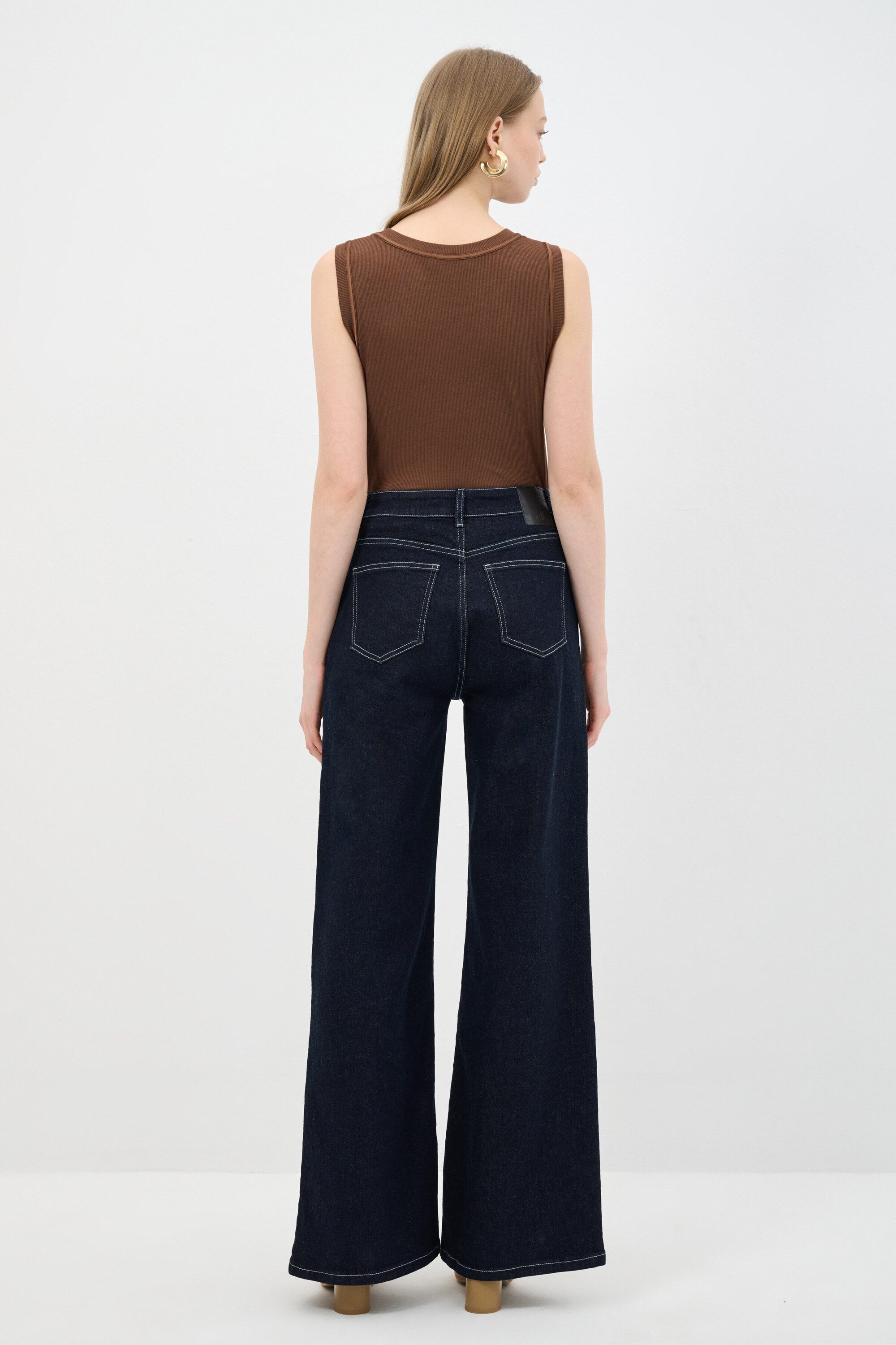 adL Bequeme Jeans Jeanshose mit weitem Bein und Taschen