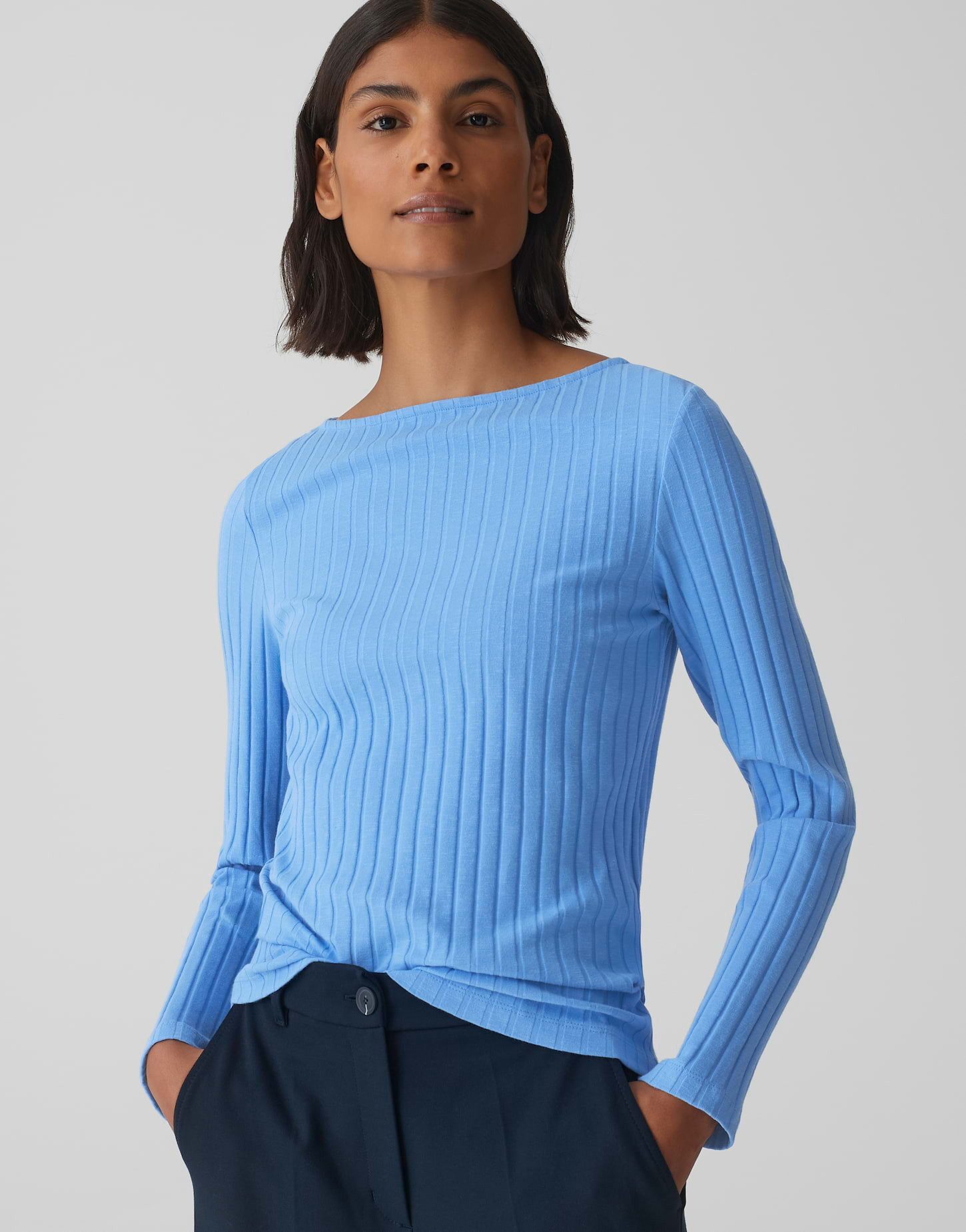 OPUS Langarmshirt SOVKE Slim aus Baumwoll Mix günstig online kaufen