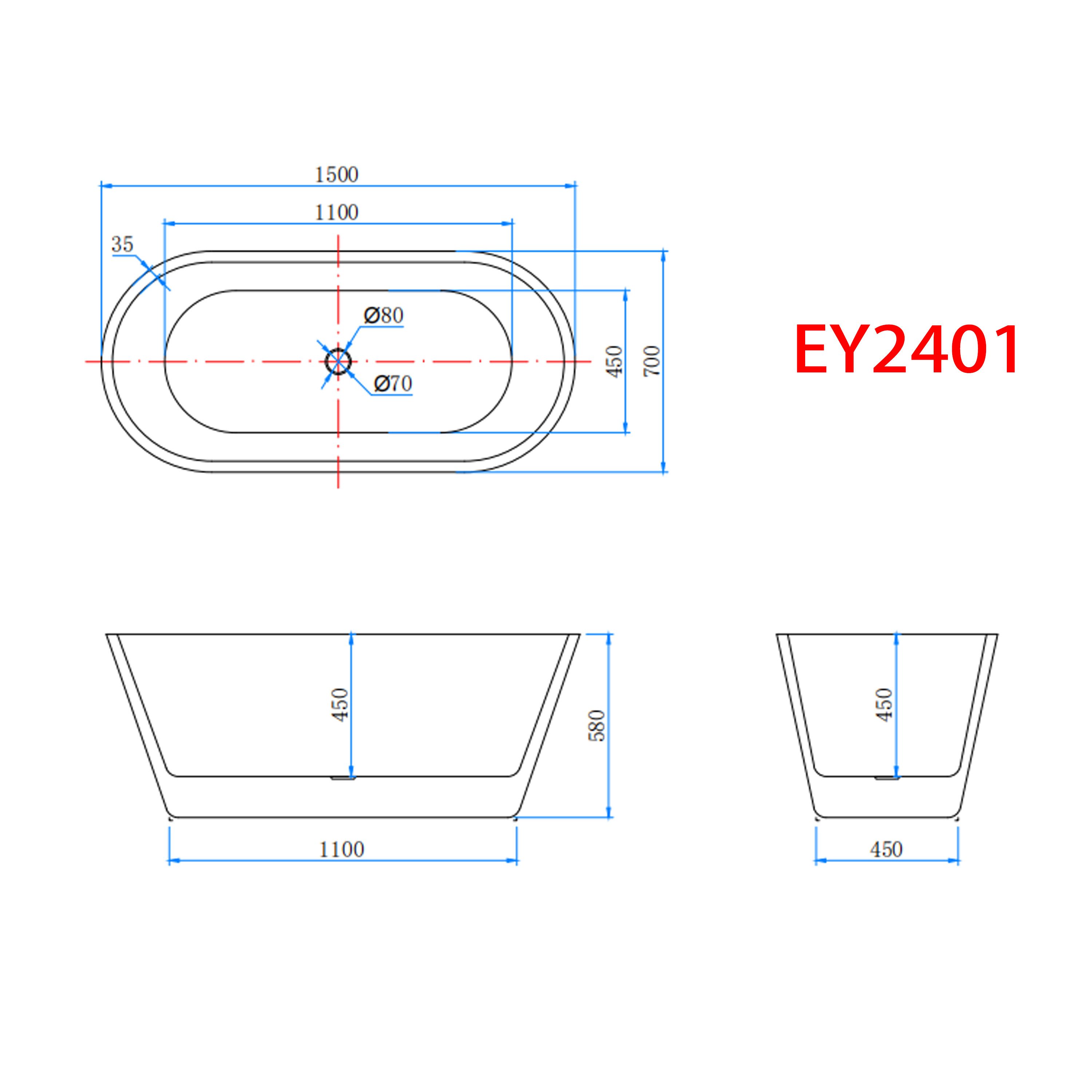 duschspa Badewanne Oval Freistehende Badewanne, weiß, günstig online kaufen