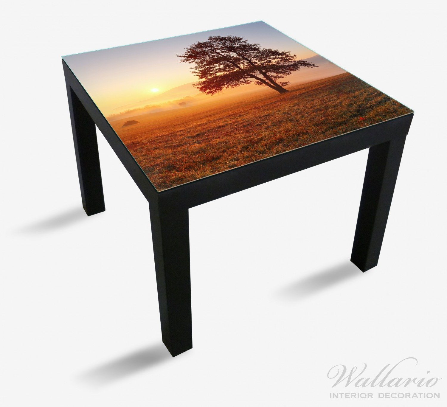 Tischplatte über für Sonnenaufgang geeignet (1 mit Nebel Ikea Wiese Wallario Tisch Lack der St),
