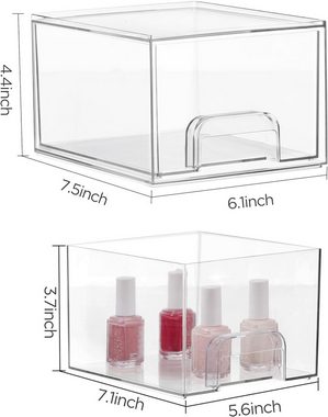 Coonoor Aufbewahrungsbox Stapelbare transparente Aufbewahrungsbox,Acryl-Aufbewahrungsbox (1 St), mit Schublade Kosmetik Aufbewahrungsboxen