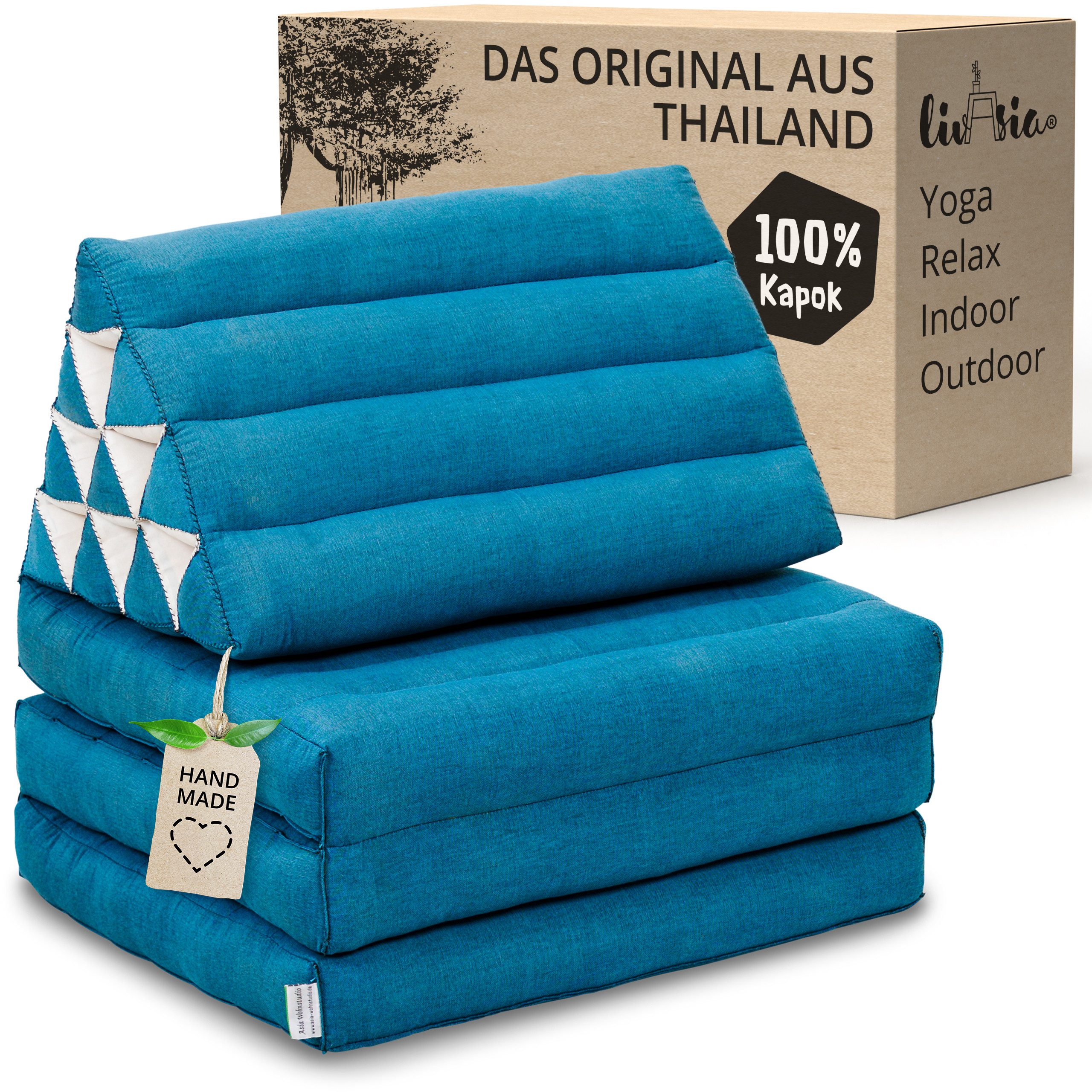 Sitzsack Thaikissen 3 Auflagen (Basic) vegan und handgefertigt, 175x50x8cm