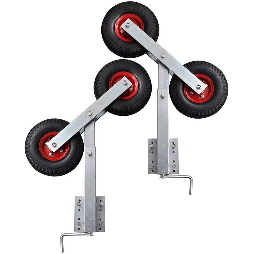 vidaXL Anhänger Bootstrailer-Stützen Doppelrad 2er-Set 59-84 cm – Bild 5 von 5