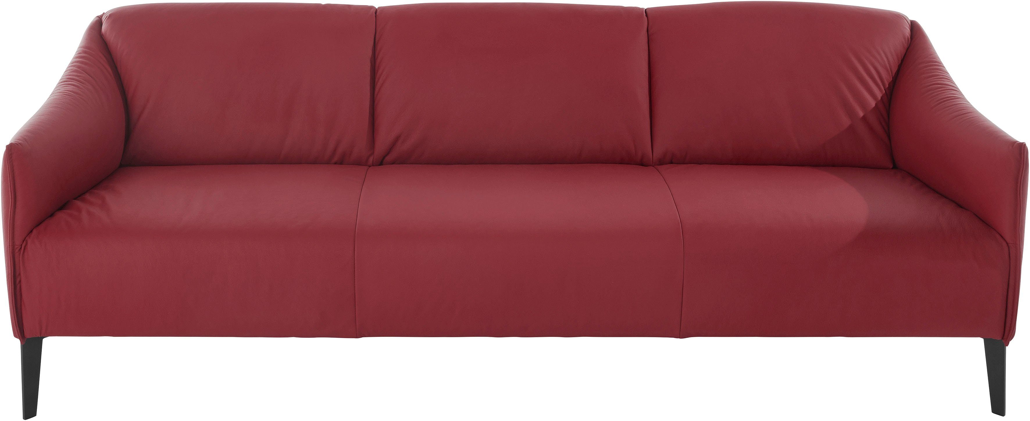 W.SCHILLIG 3-Sitzer sally, mit Metall-Winkelfüßen 224 in Breite Schwarz red pulverbeschichtet, ruby Z59 cm