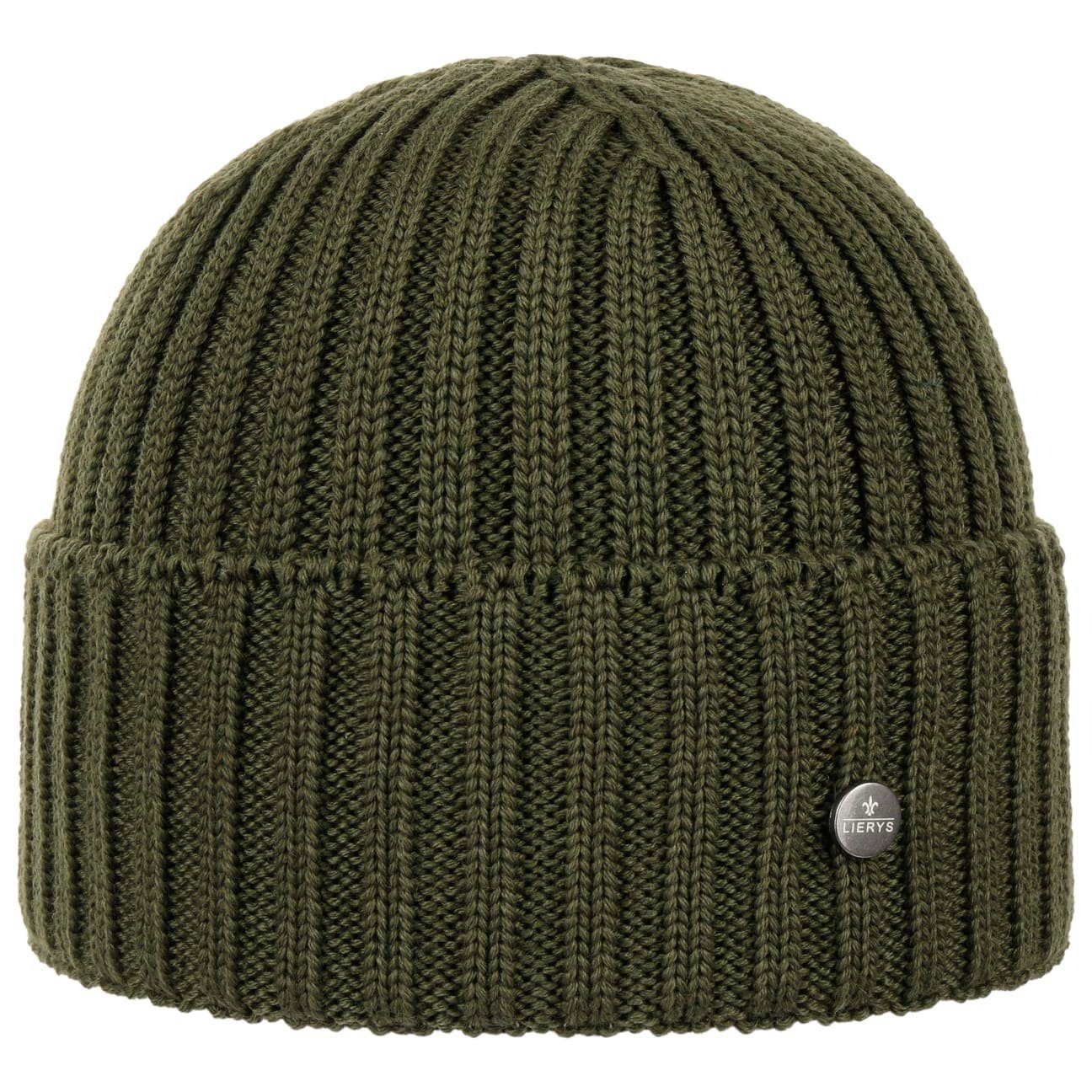 Lierys Strickmütze (1-St) Beanie mit Umschlag, Made in Germany oliv