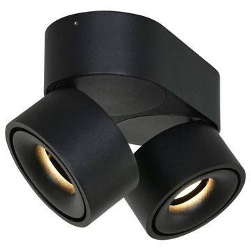 Mexlite LED Deckenstrahler LED Spot Fez Black in Schwarz 2x 8W 1200lm, keine Angabe, Leuchtmittel enthalten: Ja, fest verbaut, LED, warmweiss, Deckenstrahler, Deckenspot, Aufbaustrahler