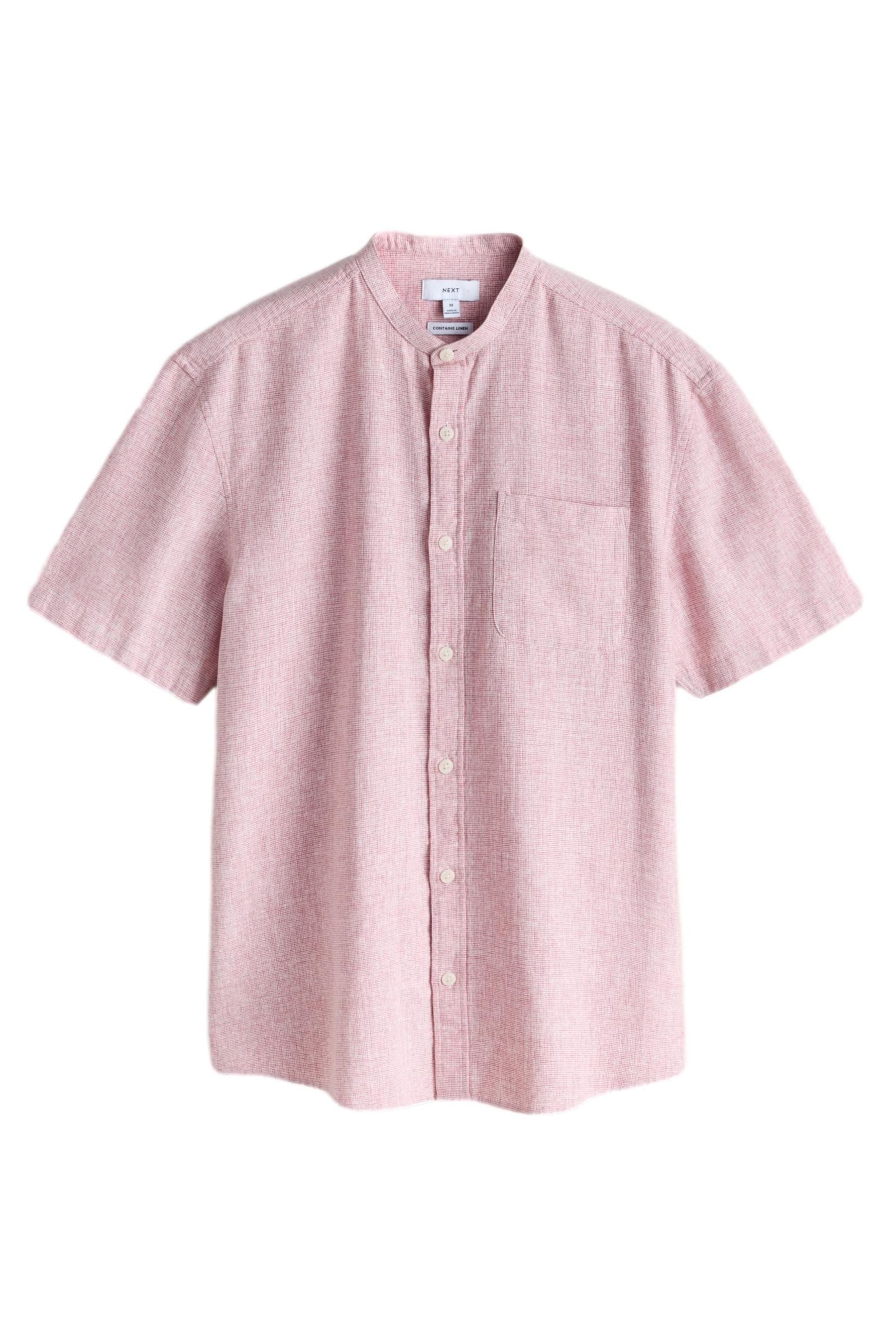 Next Kurzarmhemd Kurzarm-Hemd mit Stehkragen aus Baumwolle-Leinen (1-tlg)