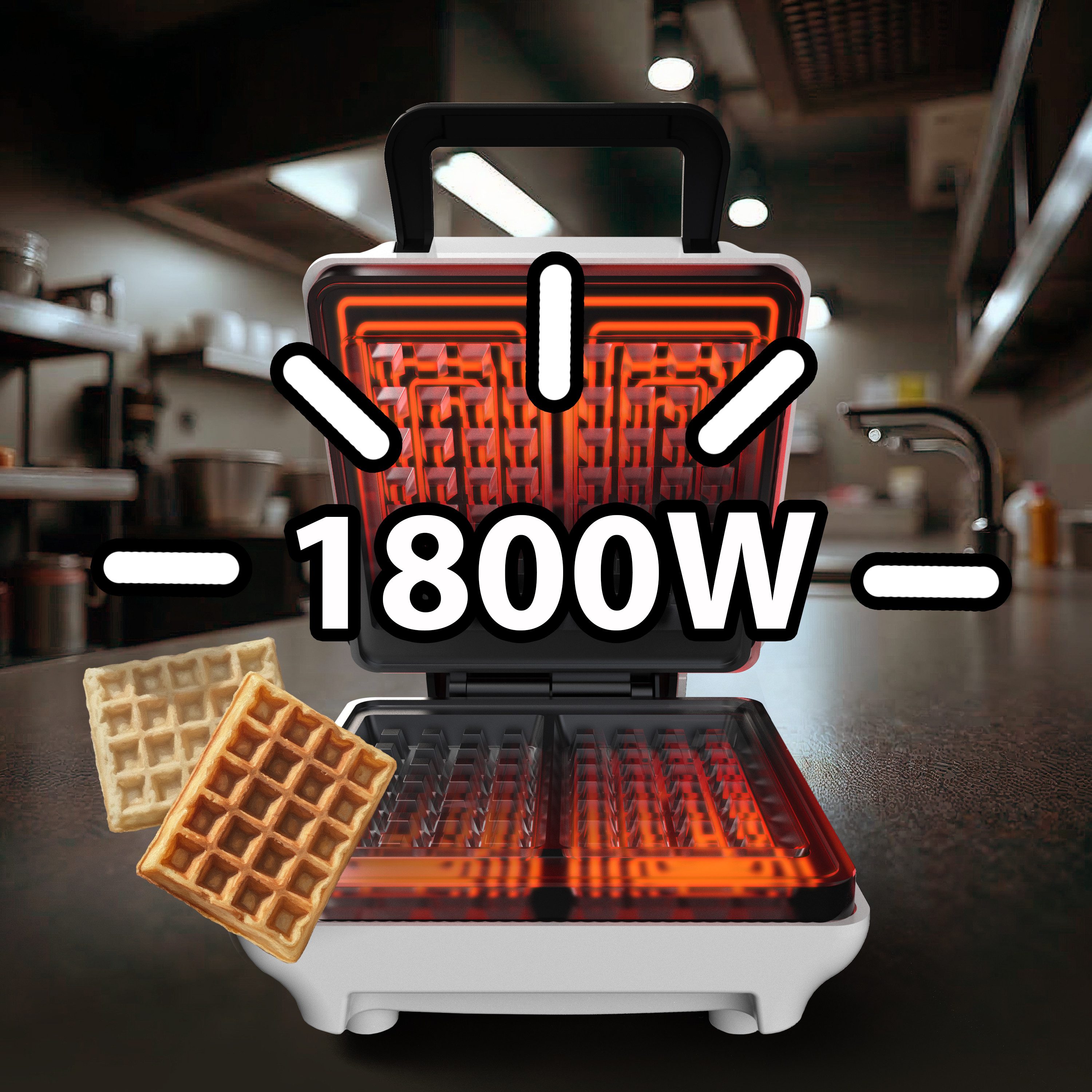 Adler 2-in-1-Kombi-Waffeleisen Adler-Mesko Waffeleisen 1800W MS 3091, 1800 W