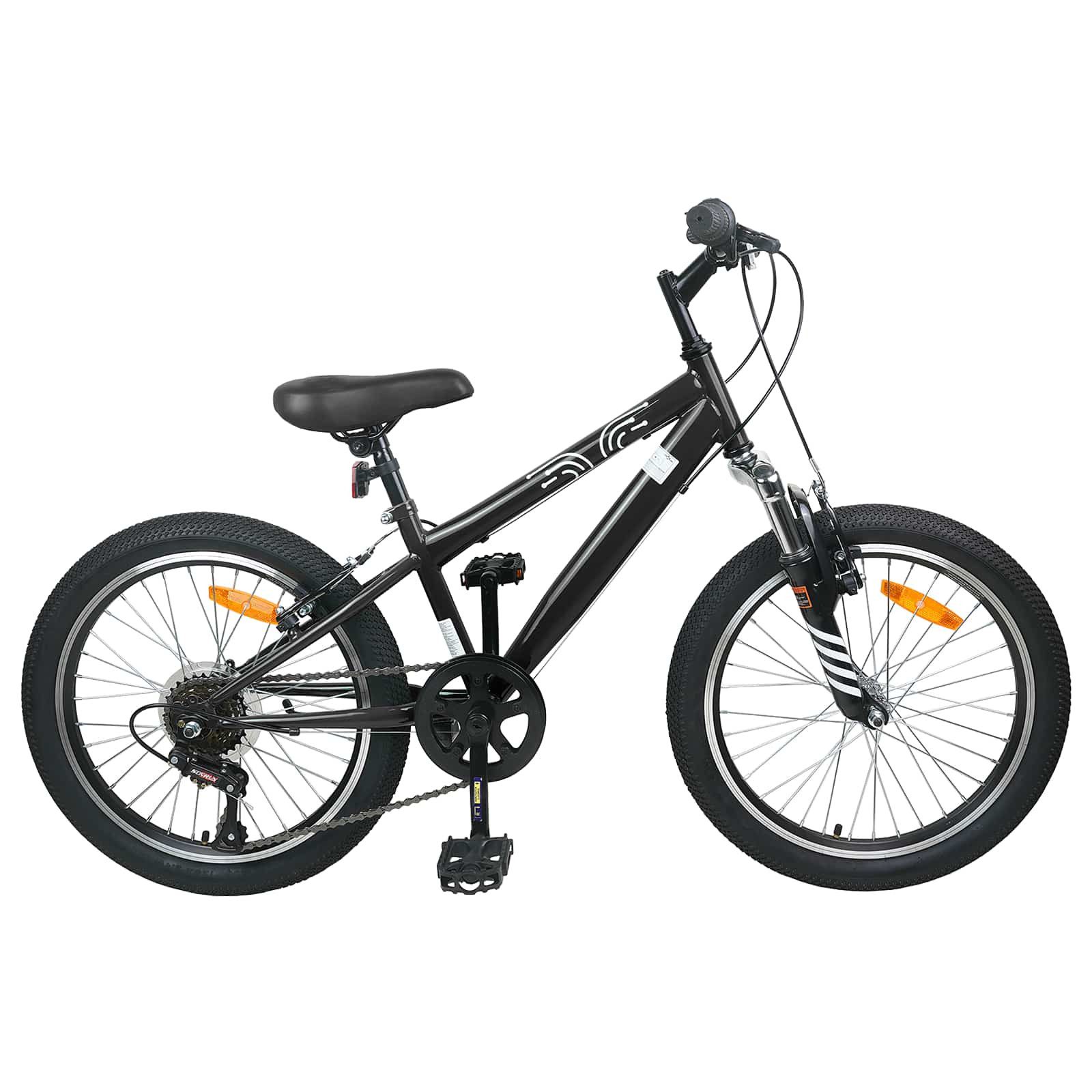 vidaXL Kinderfahrrad 24-Zoll Kids Mountain Bike 24 Zoll 6-Speed für 8-12 Jahre alt Schwarz