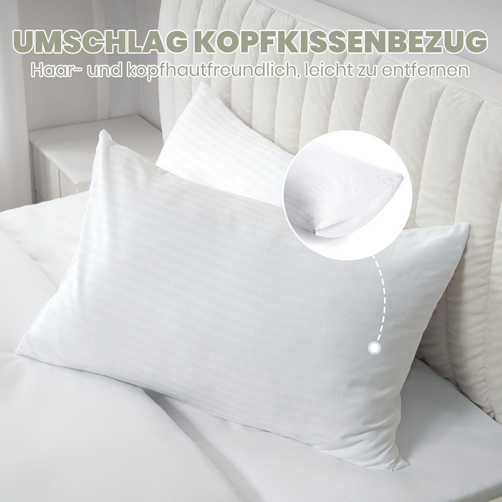 Good Nite Bettwäsche Gestrecktes Mikrofaser-Bettwäsche-Set mit Reißverschluss, Mikrofaser (Polyester), 3 teilig, Hochwertige Mikrofaser, gebürstet, Umschlagstil – Bild 4 von 5