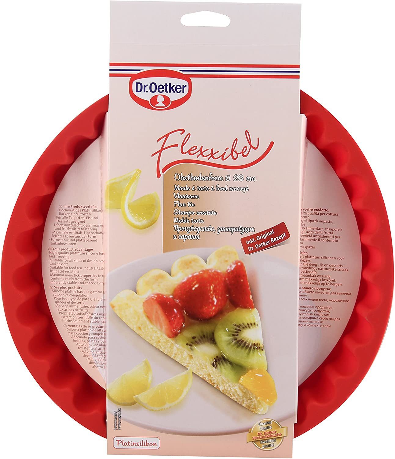 Dr. Oetker Küchenhelfer Obstkuchenform Dr. Oetker - Silikon Obstform Flexxibel Obst- Kuchen -Back -Form 1268, (1-tlg), Antihaft-Wirkung