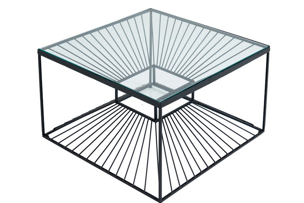 riess-ambiente Couchtisch ILLUSION 60cm schwarz / transparent (Einzelartikel, 1-St), Wohnzimmer · Glas · Metall · eckig · handmade · Modern Design