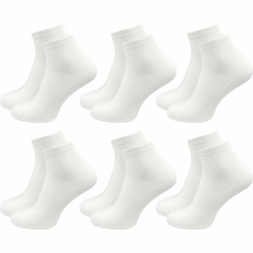GAWILO Kurzsocken für Herren, Quartersocken in schwarz & weiß - ohne  drückende Naht (6 Paar) Schaft etwas länger als bei einer Sneaker Socke,  daher kein rutschen