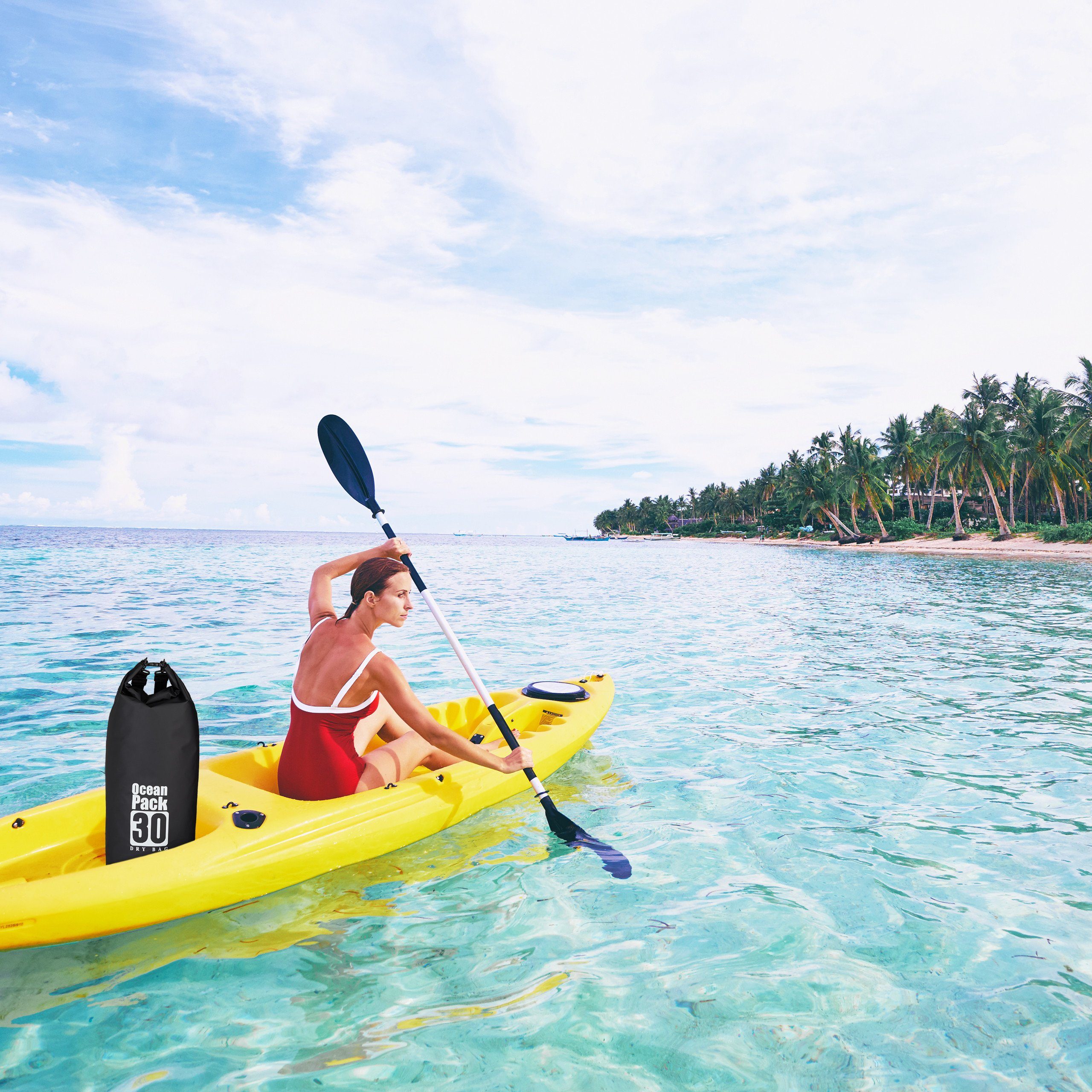 relaxdays Drybag Ocean Pack 30L wasserdicht, schwarz günstig online kaufen