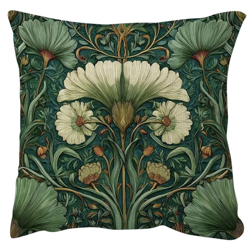 Dark-Desires Dekokissen Dekokissen William Morris Jugendstil Blumen Grün Füllkissen 45x45 cm