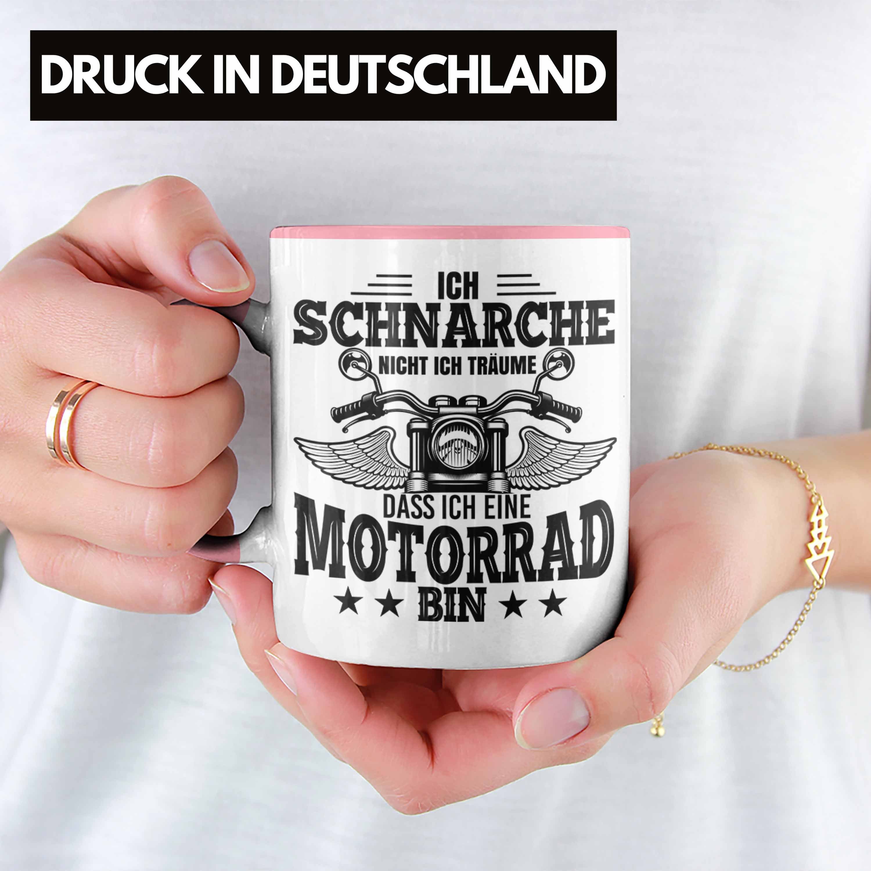 Trendation Spruch Geschenk Tasse Ich - Nicht Rosa Schnarche Motorrad-Fahrer Trendation Tasse
