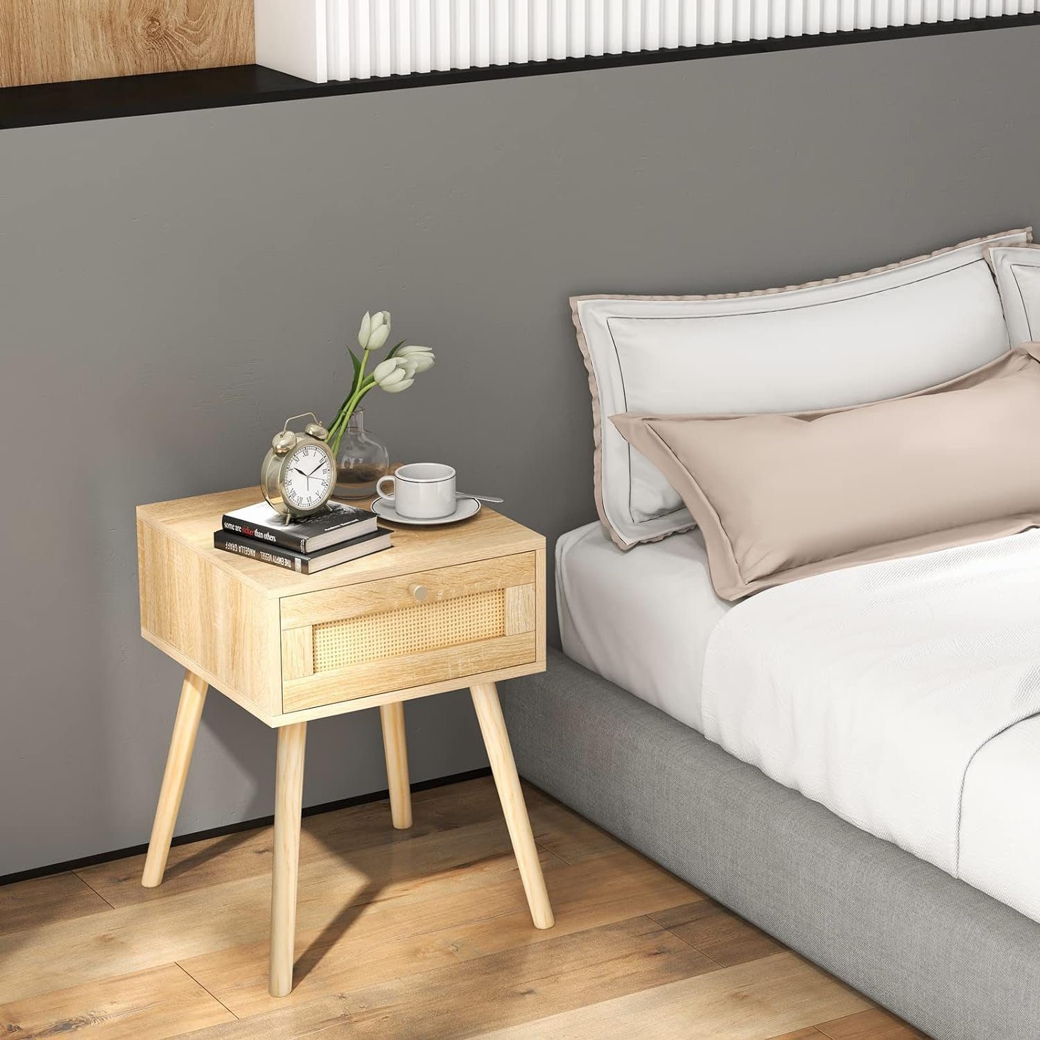 KOMFOTTEU Nachttisch Beistelltisch, mit Schublade, 40 × 40 × 55 cm günstig online kaufen