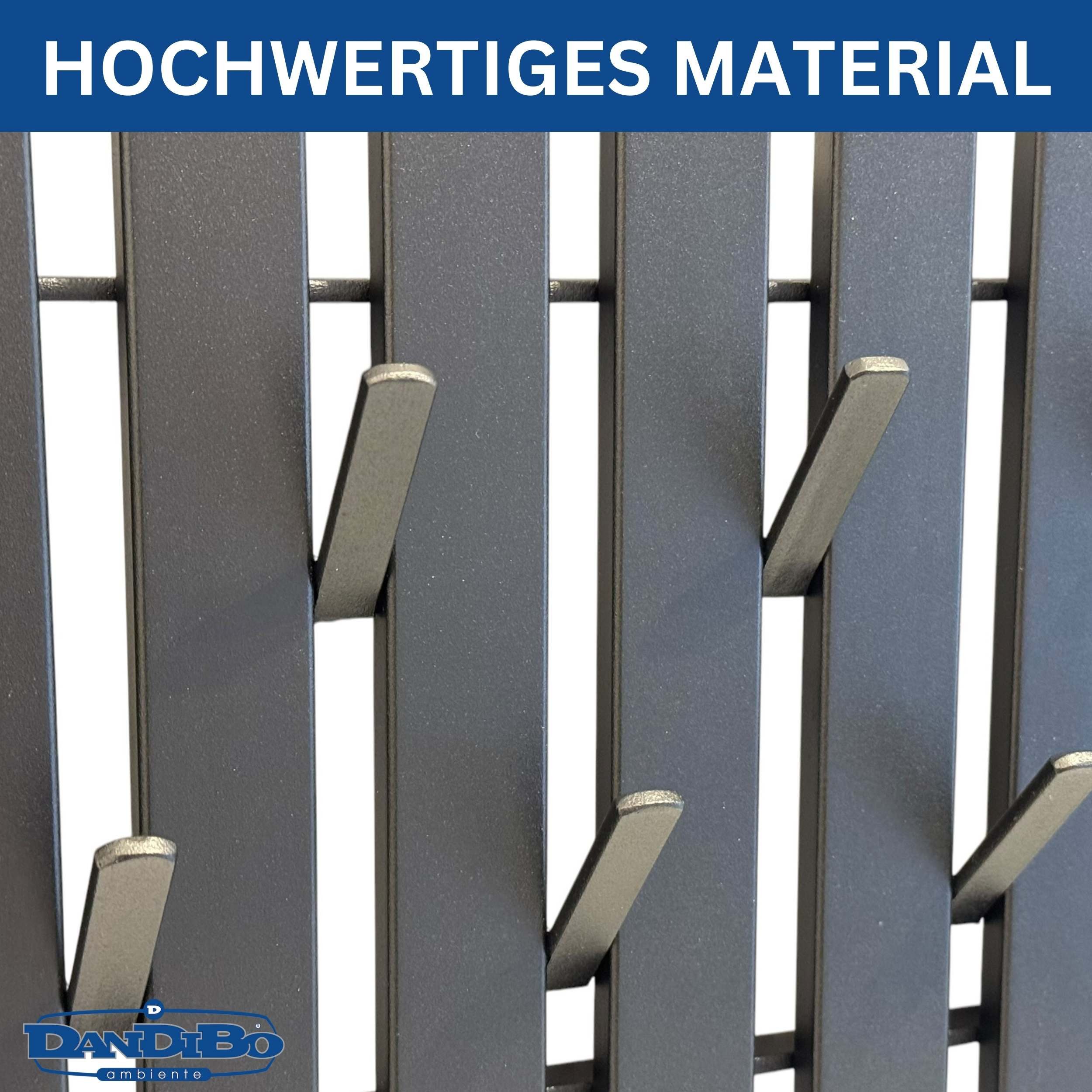 DanDiBo Wandgarderobe Schwarz Metall Modern 96637 Garderobe Wand mit Haken Garderobenleiste (Paneel), Hakenleiste Garderobenhaken Schmal auch als Handtuchhalter geeignet