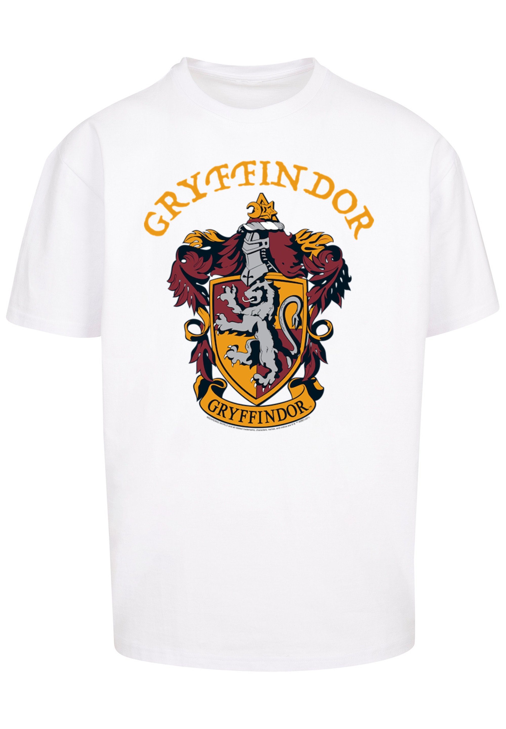 F4NT4STIC Kurzarmshirt Herren Harry Potter Gryffindor with white Tee (1-tlg) Crest Heavy Oversize